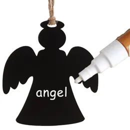 木製の天使の形の小さな黒板結婚式のお祝いテーブルクリスマスボールクリスマスソックス家の装飾黒板用品ギフトCT0424