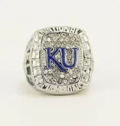 Personal Collection 2008 University of Kansas Football Championship Ring met Collector's Display Case