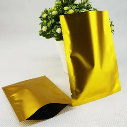 Golden Matte Aluminiowe Torby - Mylar Folie Plastikowe woreczki z tworzywa sztucznego ciepła, Top Open Gluminized Folia Wouch, kolorowy worek pakowania 000