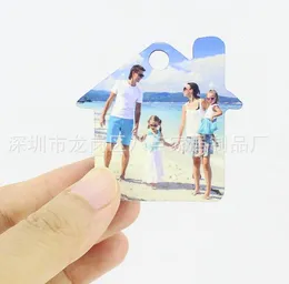 20pc Hourse Two-sided Sublimation blank MDF wooden keychain Thermal transfer print design picture personality advertising custom Bag Parts