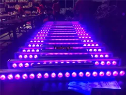 8 pcs Double housing 18*18w rgbwa uv 6in1 waterproof led wall washer bar light dmx outdoor led wall washer light