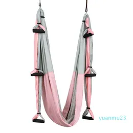 Wholesale-Full Set 6 Handles Anti-gravity Aerial Yoga Hammock Flying Swing Trapeze Yoga Inversion Exercises Device Home Gym Hanging Belt