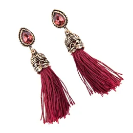 Wholesale- fashion luxury designer exaggerated vintage baroque palace style metal long tassel stud earrings for women girls