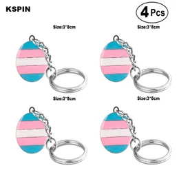 Transgender Key Ring Lapel Pin Flag badge Brooch Pins Badges 4PC