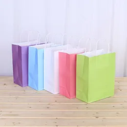 Friendly Kraft Paper Bag Portable Gift Bag With Handles Recyclable Shop Store Packaging Bag Shopping Bags Gift Wrap LX1668