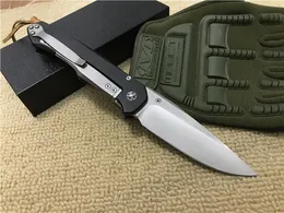 DHL Fast Shipped Lochsa Design Folding Blade Knife D2 Satin Drop Point Blades T6061 Aluminum Handle Ball Bearing EDC Pocket Knives