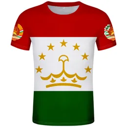 Tadzjikistan T Shirt DIY Free Custom Gold Name Number T-shirt Nation Flag TJ Tadzjik Country College Foto Skriv ut Text 0 Kläder