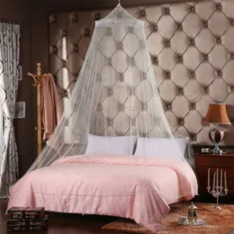 더블 침대 커튼을위한 우아한 모기 그물 코턴 캐노피 둥근 레이스 곤충 그물 돔 폴리 에스테르 침대 텐트