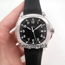 新しいAquanaut 5167A-001スチールケース黒テクスチャダイヤル自動メンズウォッチブラックゴム腕時計高品質安価E21E5