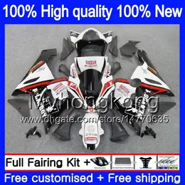 Vücut KAWASAKI ZX600 ZX 6R 600cc 6R ZX636 2005 2006 210MY.21 Beyaz Siyah ZX636 600 CC ZX6R 05 06 ZX600 ZX 636 ZX6R 05 06 Fairing