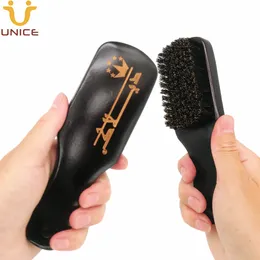 MOQ 50 pcs Free Custom LOGO Men Brush Wooden Handle Beard Comb with Boar Bristle Facial Hair Brushes for Gentlement