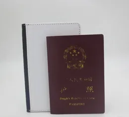 10st Sublimation Blank Passport Korthållare Täck Hjärtöverföring Utskrift PU Läder Passportfall