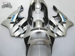 Anpassa motorcykelfeokit till Kawasaki Ninja 94- 97 ZX-6R ABS Plast Silver Fairings Set ZX 6R ZX6R 1994 1995 1996