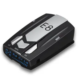 E8 LED GPS Laser Car Electronics Car Detector Bästa Antiradars Speed ​​Auto Degrees Detect 12V DC