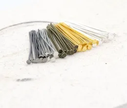 1000PC / Lot Silver Gold Bronze Plated Alloy Head Pins för smycken Göra fynd Tillbehör Partihandel 30mm