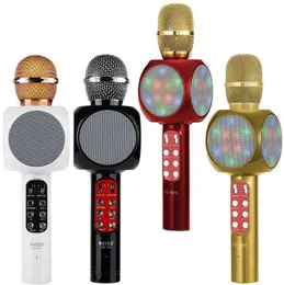 WS1816 Wireless Bluetooth KTV Karaoke Microphone Speaker USB LED Light Music Audio For Mobile Phone Player