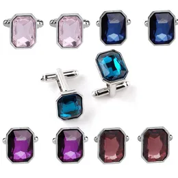 Hot Selling Creative Cufflinks Novelty Multicolored Glass Drill Cufflinks Fashionable Atmospheric Men's Suit Shirt Accessories free shipping