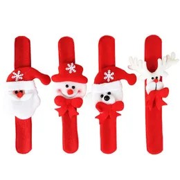 4 SZTUK Boże Narodzenie Nadgarstek Bransoletka Slap Wrist Bands Xmas Party Favors Torba Wypełniacze Prezenty dla dzieci (4 sztuk (Santa Claus, Snowman, Rei