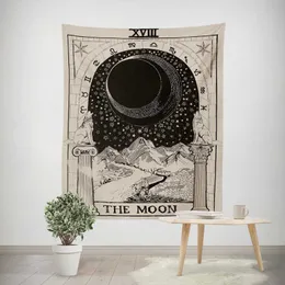 180x230cm Tarot Tapestry The Sun The Moon The Star Tapestry Medieval Europe Divination Wall Hanging Mysterious Tapestry for Room