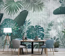 Tapetę 3D Mural Tropical Roślin pozostawia salon sypialnia pokój dla dzieci tło Home Improvement Obraz do malowidła ściennego tapety