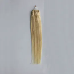 Estensione brasiliana dei capelli con micro anello dritto 100g Estensioni dei capelli con micro perline Remy 1 g/filo Micro Link Salone di capelli umani