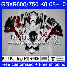 Karosserie für Suzuki GSX-R600 GSXR 750 600 600CC GSXR600 08 09 10 297HM.18 GSX R600 R750 GSX-R750 Dunkelrot TOP K8 GSXR750 2008 2009 2010 Verkleidung