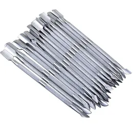 2 i 1 Nail Art Tools Rostfritt stål Essential Cuticle 2 Way Spoon Pusher Manicure Cuticle Pushers 500pcs RRA1687