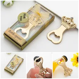 Creative Crown Shape Golden Beer Bottle Opener Wedding Souvenir Personality Bottles Opener Födelsedag Årsdag Gift till Gäst T9i00300