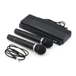 Freeshipping Microphone System Professional Wireless Dual Handheld 2 x Mic Receiver Wholesale