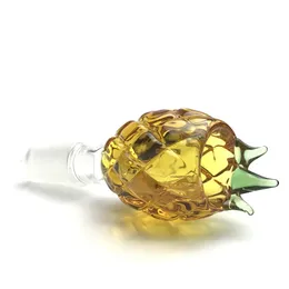 14mm 18mm manlig glas bong skål med tjock vattenpipa pyrex färgglad gyllene ananas rökglasskålar vattenrör för iab riggar ip