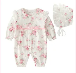Kız kızlar infantil roupa yenidoğan bebek kıyafetleri çiçek pamuk pijama tulum bebek atlayıcılar bebek giyim