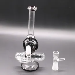 Mini Glass Bongs Oil Burner Water Bong Black Inline Perc dab rigs Ash Catcher Hookah with 14 Female bowl for Smoking