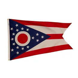 3x5FT 150x90cm Custom American Ohio State Flag Digital Gedrukt Promotie Hoogwaardige Polyester Vlaggen en Banners