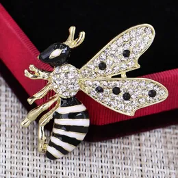 Kvinnor Rhinestone Flying Bee Brosch Insect Bee Brooch Suit Lapel Pin Gåva för kärlek Mode Smycken Eppacket Frakt