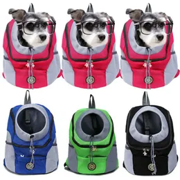 携帯用および実用的な旅行ペットキャリアバッグ屋外猫犬ダブルショルダーメッシュ通気性バックパック新しいファッショナブル