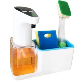 Freeshipping Premium Dispenser di sapone da cucina da 15 once con supporto per spugna Tecnologia di erogazione automatica e senza contatto Imballaggio perfetto