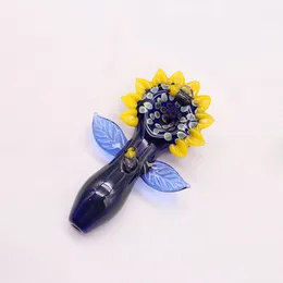 最新のカラフルなパイレックスガラスボン蜂の花びら形の喫煙パイプ携帯用革新的なデザイン手作りのハンドパイプチューブ高品質ホットケーキDHL