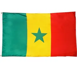 セネガルの国旗3x5ftあらゆる注文スタイルぶら下がっている飛ぶポリエステル印刷された新しい国旗の屋内屋外の装飾