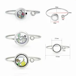 10pcs 316L Stainless Steel 20mm/25mm Silver Color Floating Lockets Living Memory Locket Bracelet Bangles Free 20pcs charms