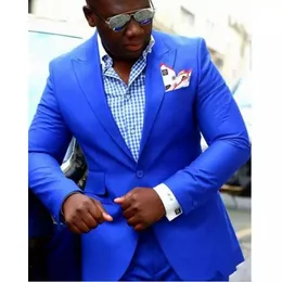 Brand New Royal Blue Men Wedding Tuxedos Peak Lapel Groom Tuxedos Formal Prom/Dinner/Men Blazer Popular 2 Piece Suit (Jacket+Pants+Tie) 2089