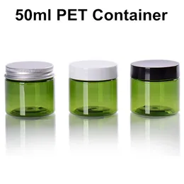 80 x 50 ml klare grüne Haustiergläser mit Kappe Plastik / Metallschraube Deckel leer Creme Kosmetik
