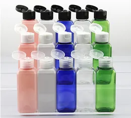 Cute 50ml Clear Flip Top Cap Bottle Transparent Small Simple Empty Bottles Container Makeup Liquid Refillable Cosmetic Jar