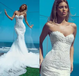 2019 Nektaria Suknie ślubne Sweetheart Koronki Appliqued Abiti Da Sposa Beach Suknia Ślubna Suknia Custom Made Suknie Ślubne