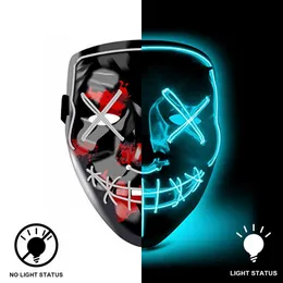 BRELONG Maschera Halloween LED Up Party Horror Mask Shiny Cosplay Abbigliamento Forniture Dark Mask 1 pz