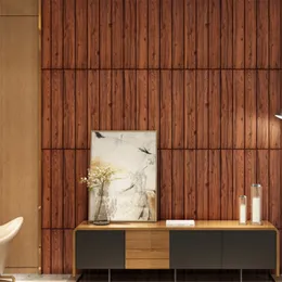 3D 나무 패턴 벽지 침실 벽 장식 생활 방 홈 개선 방수 자동 접착 스티커 무료배송