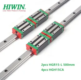 2 sztuk Oryginalny Nowy Hiwin HGR15 - 500mm Przewodnik liniowy / Rail + 4 sztuk HGH15CA Linear Wąski bloki do części routera CNC