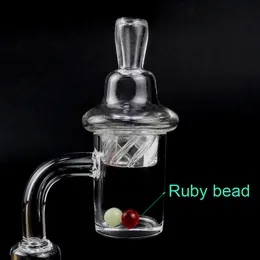 OD 25mm quartz banger nail set smoking accessories with spinning carb cap and ruby terp pearl bead insert Female Male 10mm 14mm 18mm 90 Degrees for dab rigs