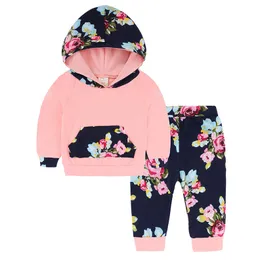 Newborn Infant Baby Girls Hoodie Tops+Pants 2PC Outfit Clothes Set Autumn Winter Baby Clothing Sets