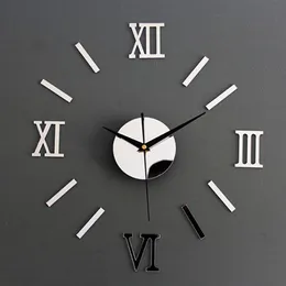 Novo relógio relógio relógio relógios horloge 3d diy espelho acrílico adesivos de casa decoração sala de estar agulha