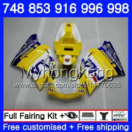 Blue Yellow Hot Kit för Ducati 748 853 916 996 998 S 94 95 96 97 98 327HM.5 748S 853S 916R 996R 998S 748R 1994 1995 1996 1997 1998 FAIRING